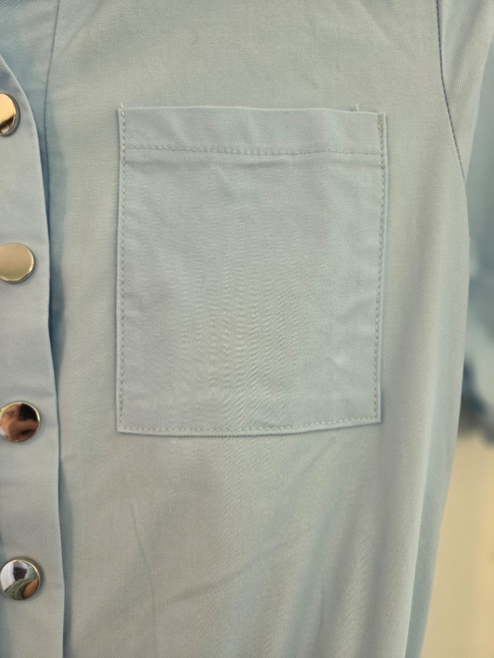 Utility suit romper/jumper blue short sleeve minimalist contemporary stretch - Picture 6 of 12